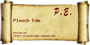 Plesch Ede névjegykártya