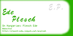 ede plesch business card